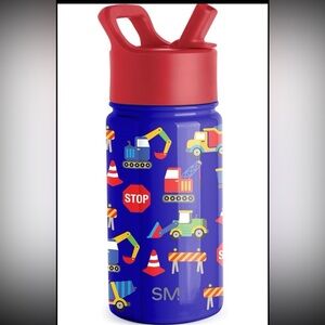 Simply Modern Kids-Construction Theme Kids Water Bottle - Red and Blue
